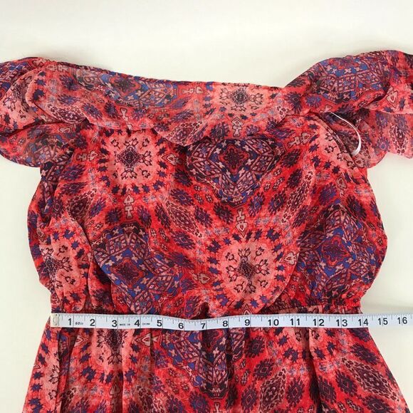 Emma & Michele Off-The-Shoulder Chiffon Dress Women's Size Medium Lined Sheer - Picture 7 of 11